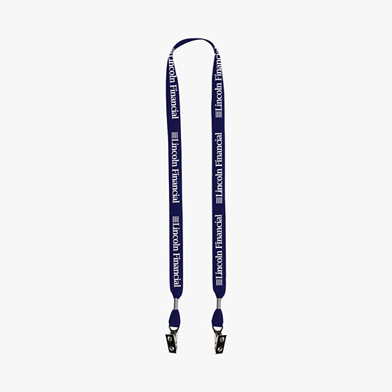 3/4 Nylon Web Lanyard - Double Bulldog Clip