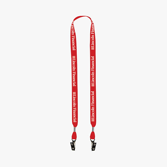 3/4 Nylon Web Lanyard - Double Bulldog Clip