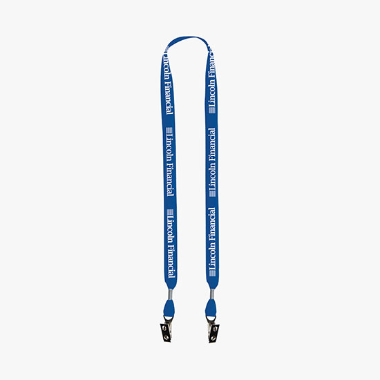 3/4 Nylon Web Lanyard - Double Bulldog Clip