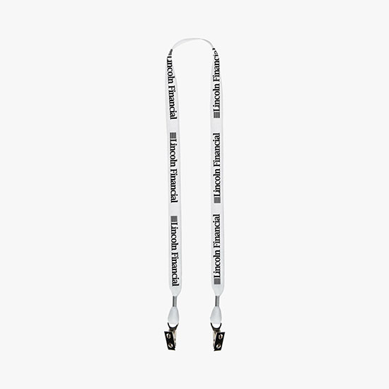 3/4 Nylon Web Lanyard - Double Bulldog Clip