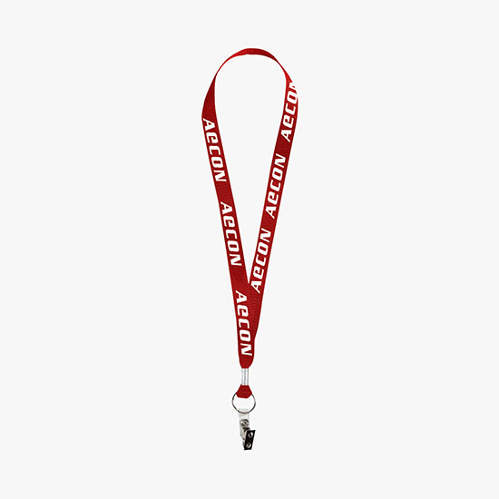 3/4 Nylon Web Lanyard - Vinyl Bulldog Clip