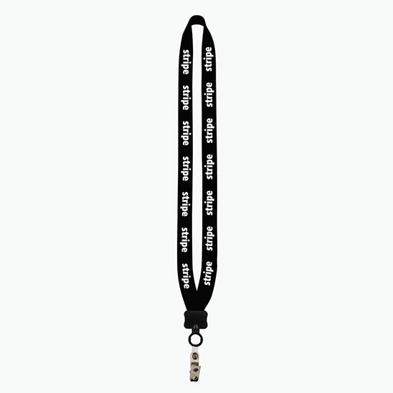 3/4 Knitted Cotton Lanyard w/Metal Crimp & Metal Bulldog Clip