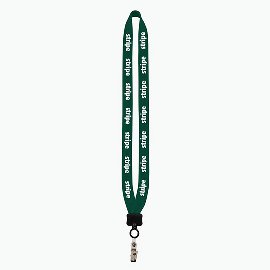 3/4 Knitted Cotton Lanyard w/Metal Crimp & Metal Bulldog Clip