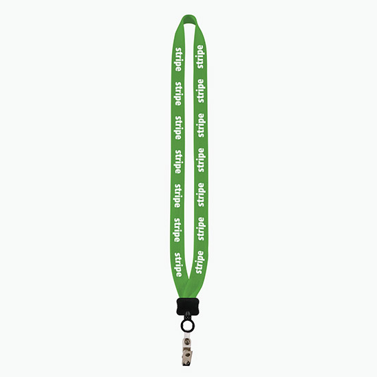 3/4 Knitted Cotton Lanyard w/Metal Crimp & Metal Bulldog Clip