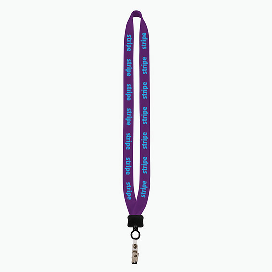 3/4 Knitted Cotton Lanyard w/Metal Crimp & Metal Bulldog Clip