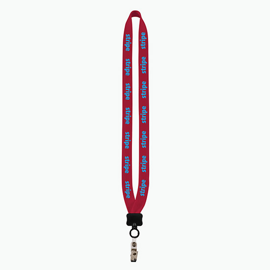 3/4 Knitted Cotton Lanyard w/Metal Crimp & Metal Bulldog Clip