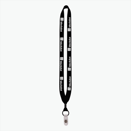 3/4 Knitted Cotton Lanyard w/Metal Crimp & Vinyl Snap