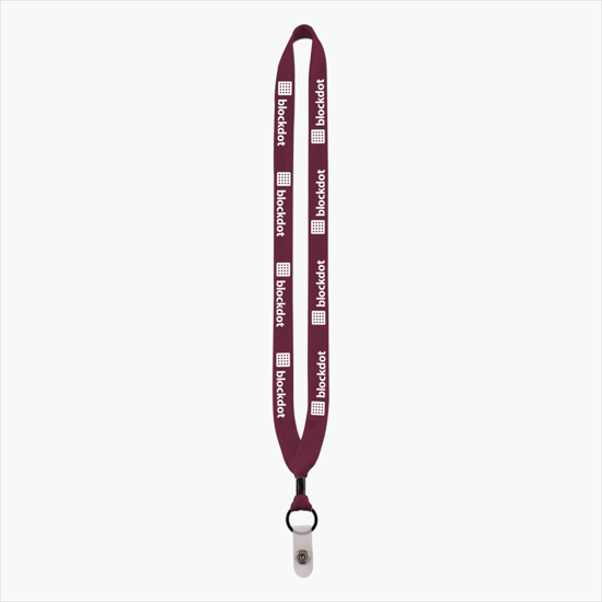 3/4 Knitted Cotton Lanyard w/Metal Crimp & Vinyl Snap