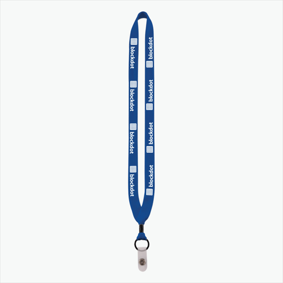 3/4 Knitted Cotton Lanyard w/Metal Crimp & Vinyl Snap