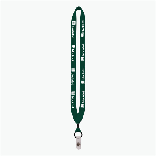 3/4 Knitted Cotton Lanyard w/Metal Crimp & Vinyl Snap