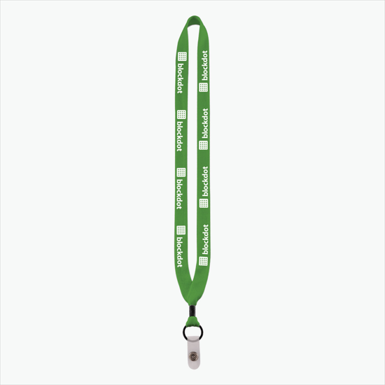 3/4 Knitted Cotton Lanyard w/Metal Crimp & Vinyl Snap