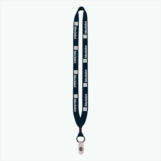 3/4 Knitted Cotton Lanyard w/Metal Crimp & Vinyl Snap