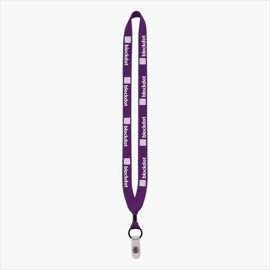 3/4 Knitted Cotton Lanyard w/Metal Crimp & Vinyl Snap