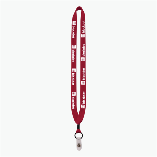 3/4 Knitted Cotton Lanyard w/Metal Crimp & Vinyl Snap