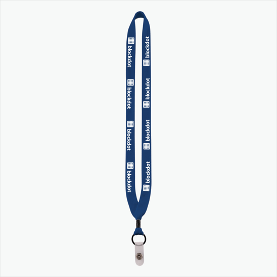 3/4 Knitted Cotton Lanyard w/Metal Crimp & Vinyl Snap
