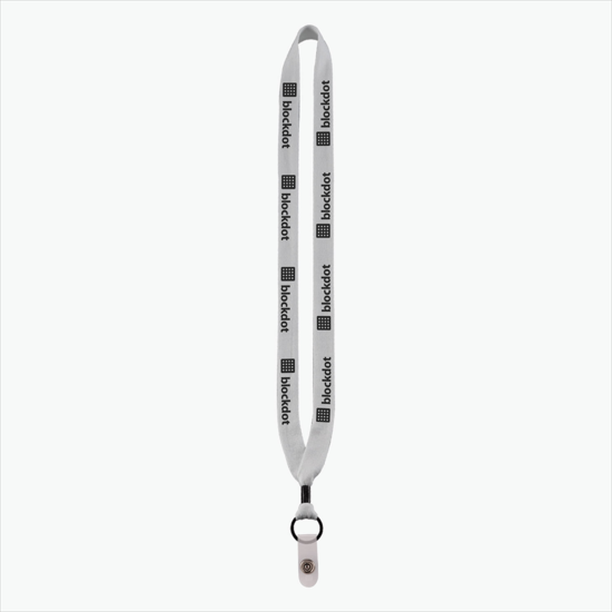 3/4 Knitted Cotton Lanyard w/Metal Crimp & Vinyl Snap