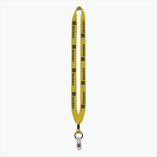 3/4 Knitted Cotton Lanyard w/Metal Crimp & Metal Swivel Snap Hook