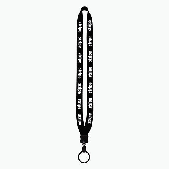 3/4 Knitted Cotton Lanyard w/Metal Crimp & Split Ring