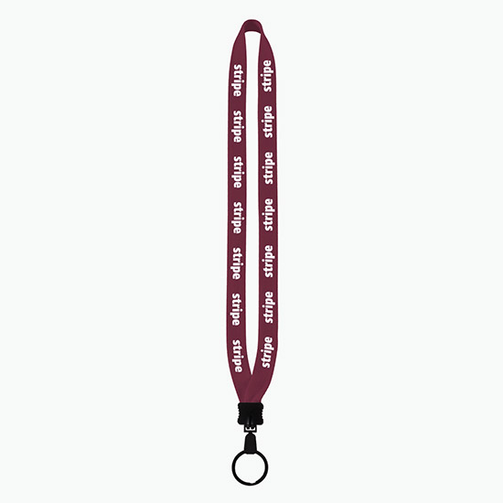 3/4 Knitted Cotton Lanyard w/Metal Crimp & Split Ring