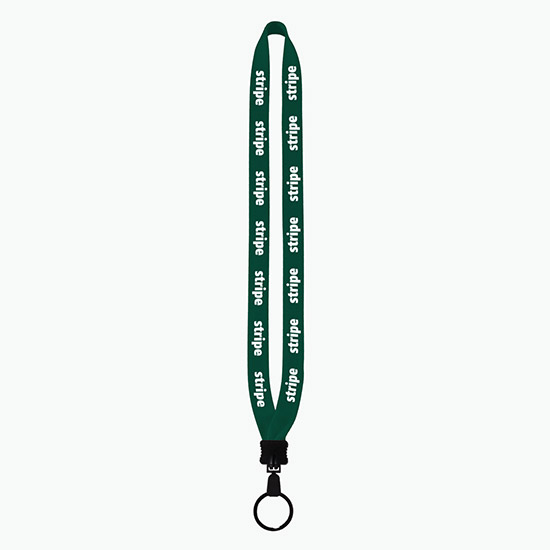 3/4 Knitted Cotton Lanyard w/Metal Crimp & Split Ring