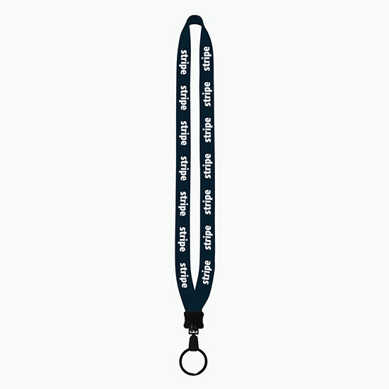 3/4 Knitted Cotton Lanyard w/Metal Crimp & Split Ring