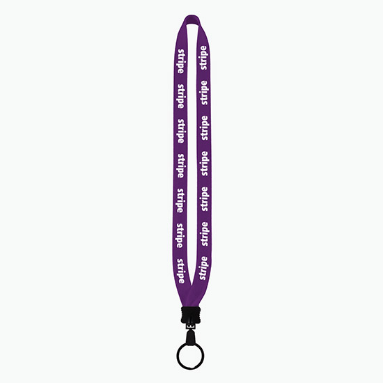3/4 Knitted Cotton Lanyard w/Metal Crimp & Split Ring
