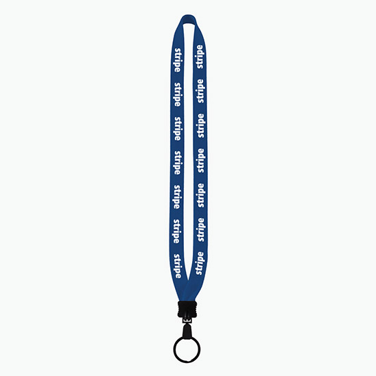 3/4 Knitted Cotton Lanyard w/Metal Crimp & Split Ring