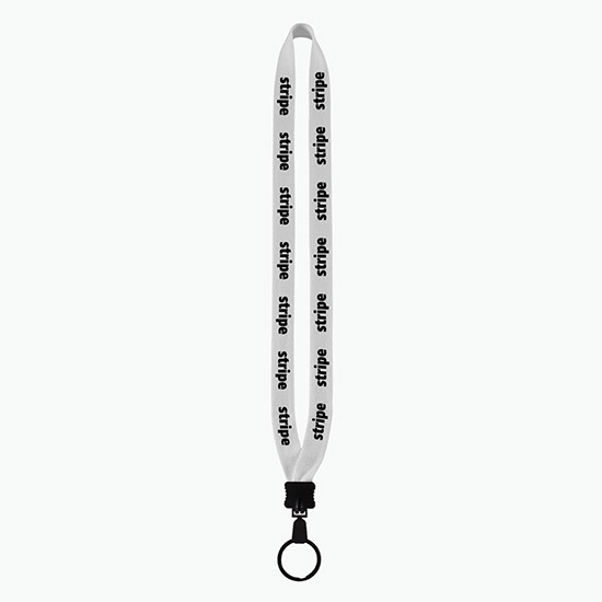 3/4 Knitted Cotton Lanyard w/Metal Crimp & Split Ring