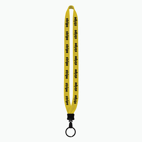 3/4 Knitted Cotton Lanyard w/Metal Crimp & Split Ring