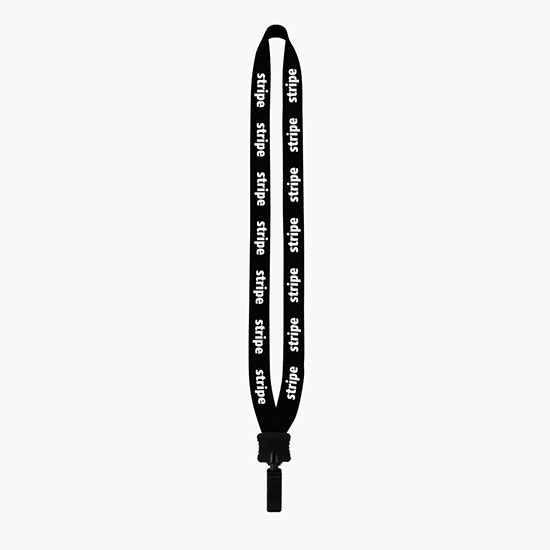 3/4 Knitted Cotton Lanyard w/Plastic Clamshell & Plastic Bulldog Clip
