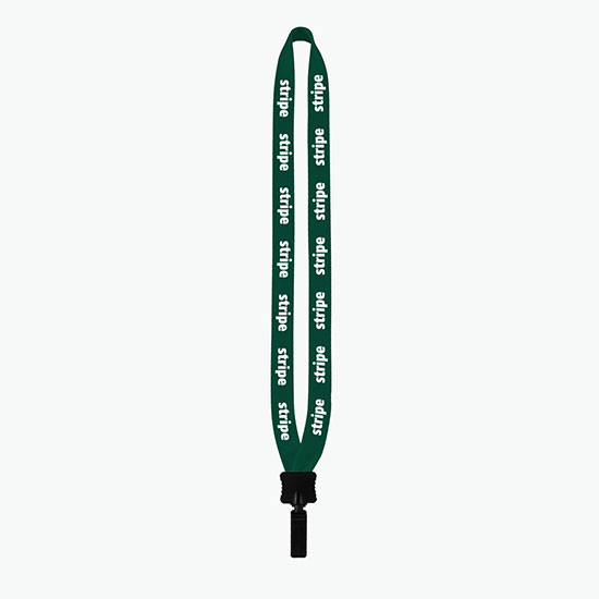 3/4 Knitted Cotton Lanyard w/Plastic Clamshell & Plastic Bulldog Clip