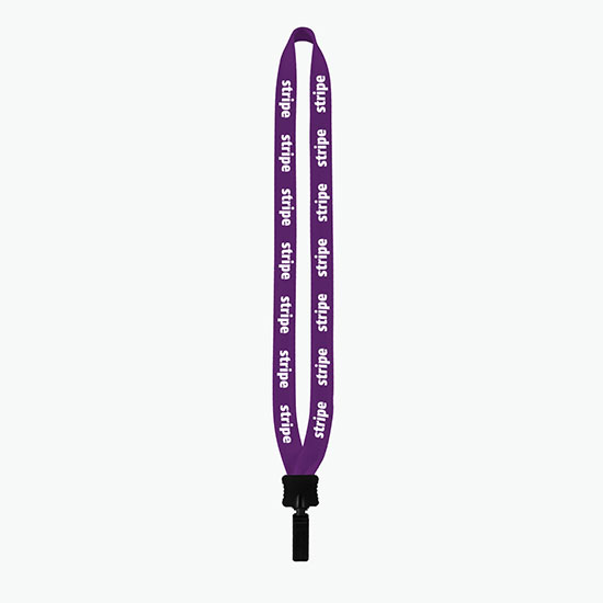 3/4 Knitted Cotton Lanyard w/Plastic Clamshell & Plastic Bulldog Clip