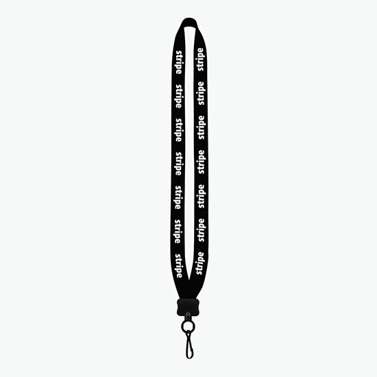 3/4 Knitted Cotton Lanyard w/Plastic Clamshell & Metal Swivel Hook