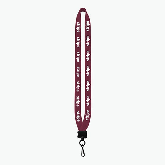 3/4 Knitted Cotton Lanyard w/Plastic Clamshell & Metal Swivel Hook