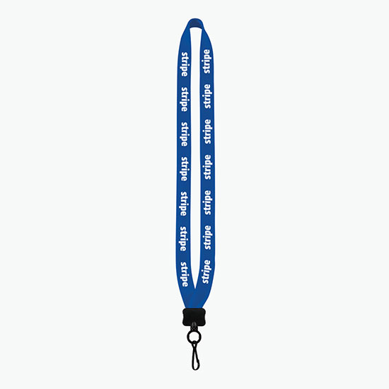 3/4 Knitted Cotton Lanyard w/Plastic Clamshell & Metal Swivel Hook