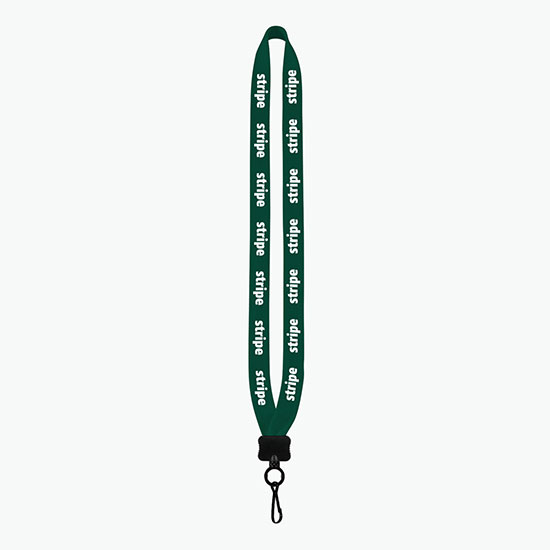 3/4 Knitted Cotton Lanyard w/Plastic Clamshell & Metal Swivel Hook