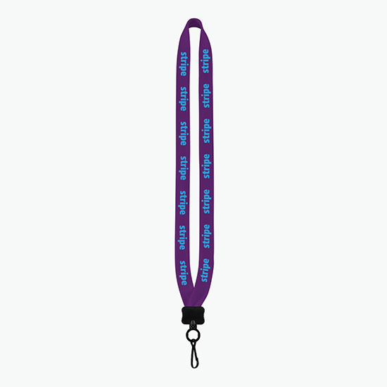 3/4 Knitted Cotton Lanyard w/Plastic Clamshell & Metal Swivel Hook