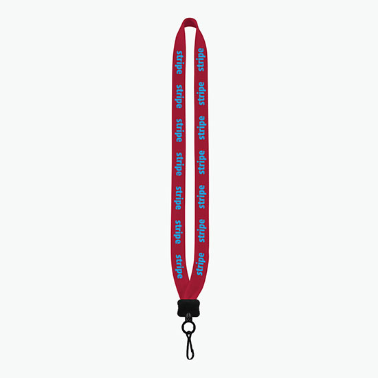 3/4 Knitted Cotton Lanyard w/Plastic Clamshell & Metal Swivel Hook