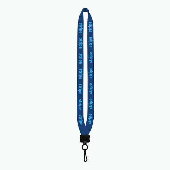 3/4 Knitted Cotton Lanyard w/Plastic Clamshell & Metal Swivel Hook