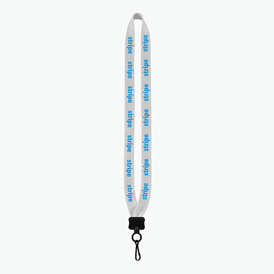 3/4 Knitted Cotton Lanyard w/Plastic Clamshell & Metal Swivel Hook