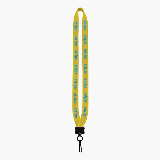 3/4 Knitted Cotton Lanyard w/Plastic Clamshell & Metal Swivel Hook