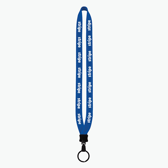 3/4 Knitted Cotton Lanyard w/Plastic Clamshell & Large Metal Split Ring