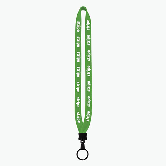 3/4 Knitted Cotton Lanyard w/Plastic Clamshell & Large Metal Split Ring
