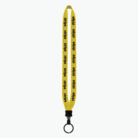 3/4 Knitted Cotton Lanyard w/Plastic Clamshell & Large Metal Split Ring