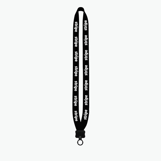 3/4 Knitted Cotton Lanyard w/Plastic Clamshell & O-Ring