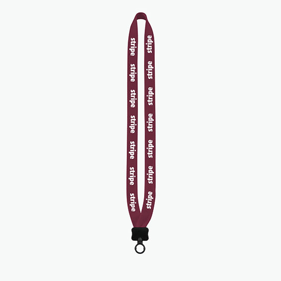 3/4 Knitted Cotton Lanyard w/Plastic Clamshell & O-Ring