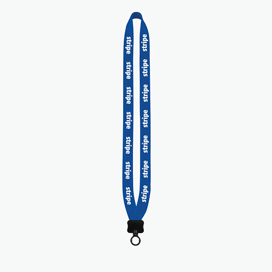 3/4 Knitted Cotton Lanyard w/Plastic Clamshell & O-Ring