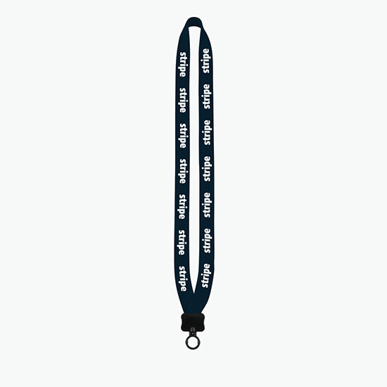 3/4 Knitted Cotton Lanyard w/Plastic Clamshell & O-Ring