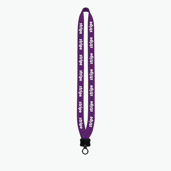 3/4 Knitted Cotton Lanyard w/Plastic Clamshell & O-Ring