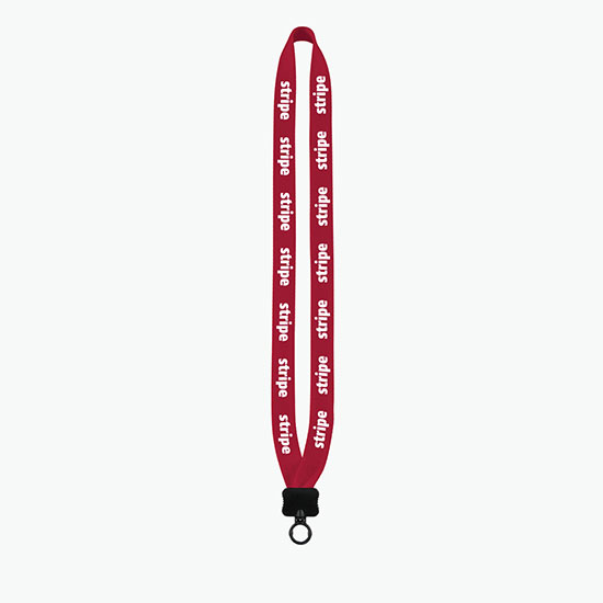 3/4 Knitted Cotton Lanyard w/Plastic Clamshell & O-Ring